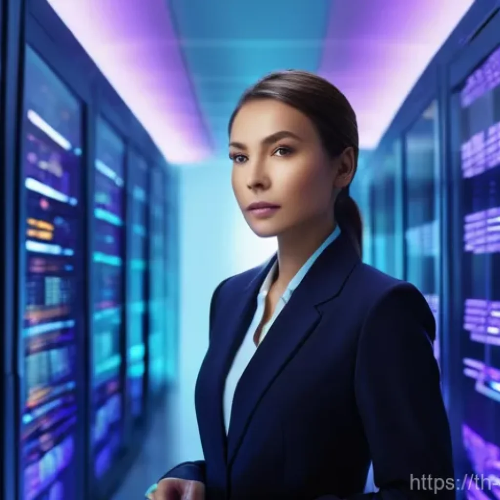 미디어 플래너와 데이터 기반 마케팅 - **Prompt:** A smart, focused female professional, wearing a stylish business suit, stands confidentl...