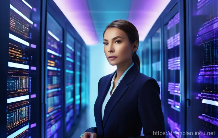 미디어 플래너와 데이터 기반 마케팅 - **Prompt:** A smart, focused female professional, wearing a stylish business suit, stands confidentl...