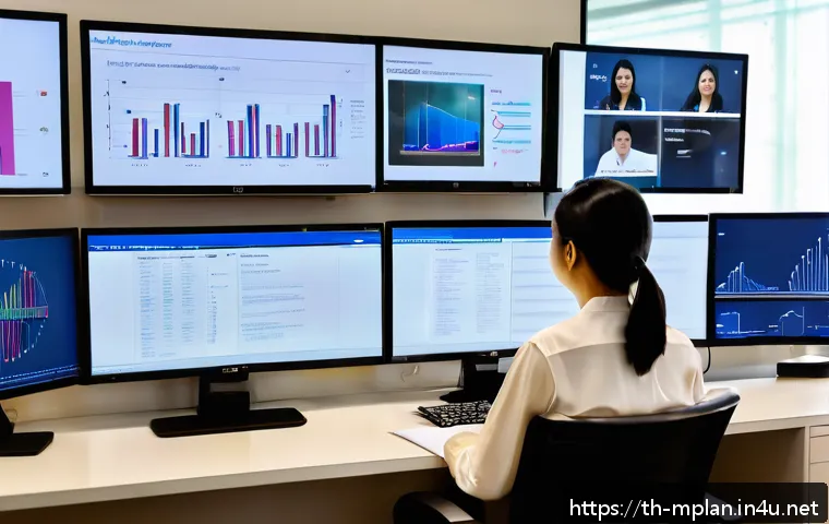 미디어 플래너가 알아야 할 법적 규제 - A professional media planner in a modern Bangkok office setting, analyzing digital marketing campaig...