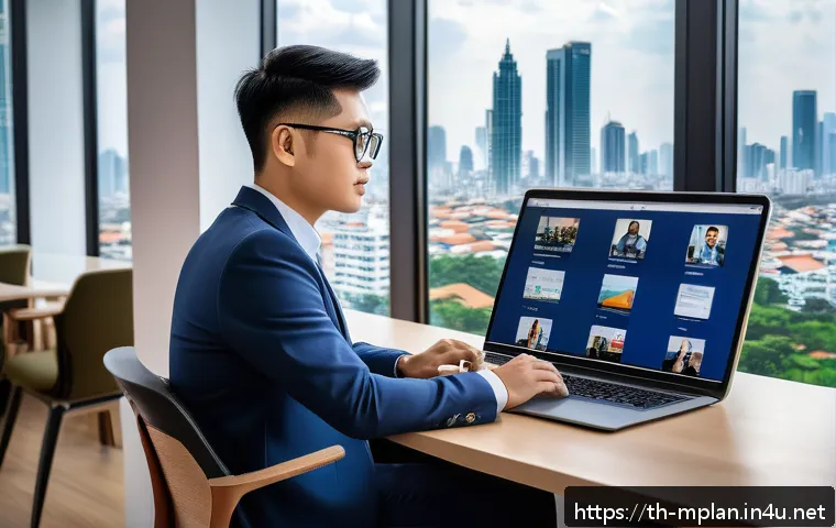 미디어 플래너의 실전 사례 분석 - A professional Thai media planner in a modern office environment, analyzing online consumer behavior...