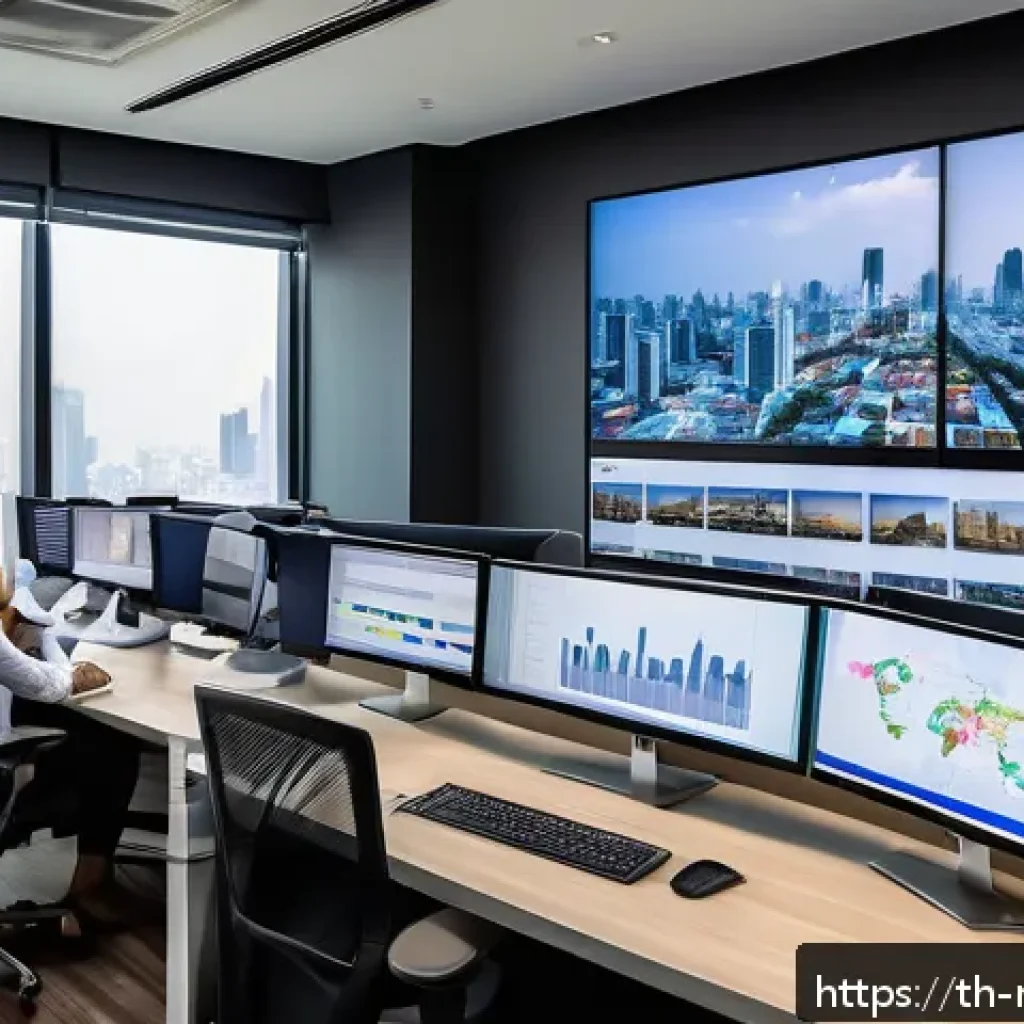 미디어 플래너 필수 이론 - A modern digital marketing team collaborating in a bright Bangkok office, featuring diverse Thai pro...