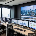 Home 23 미디어 플래너 필수 이론 - A modern digital marketing team collaborating in a bright Bangkok office, featuring diverse Thai pro...