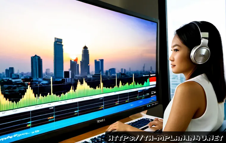 미디어 플래너와 라디오 광고 기획 - Photorealistic Bangkok media planner in a modern creative agency, reviewing a radio advertising camp...